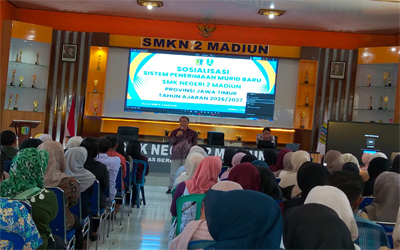Sosialisai  Juknis  SPMB Jawa Timur Tahun 2026/2027  Di  Aula SMKN 2 Madiun